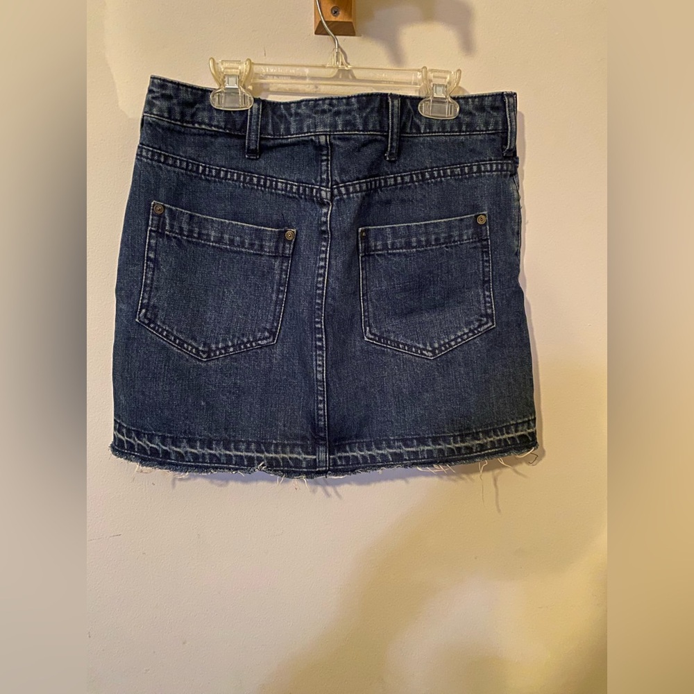 Free People Blue Jean Skirts with Frayed Hem - Picture 2 of 2